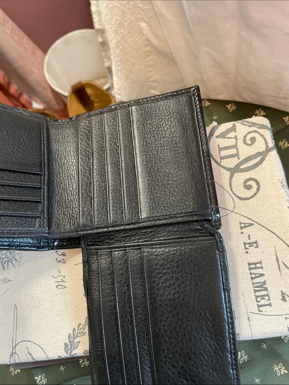 Vintage Croc-Embossed Brighton Wallet with DecorativeSilver tone Hardware - Picture 10 of 11